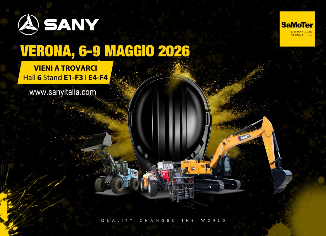 SANY Italia torna al Samoter 2026 con nuove macchine e tecnologie per il mercato italiano